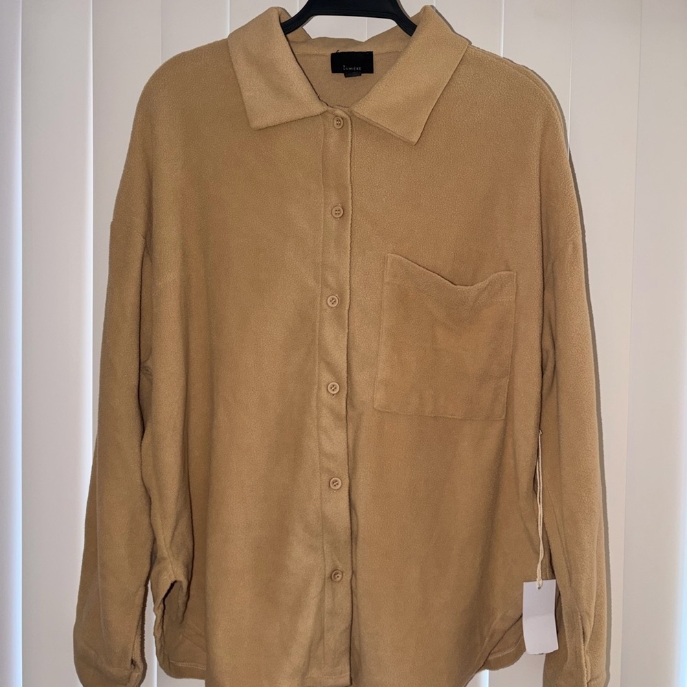 Lumiere Tan Button Down Shirt